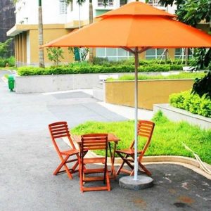 Dù chính tâm tròn đường kính 3m 2 tầng màu cam